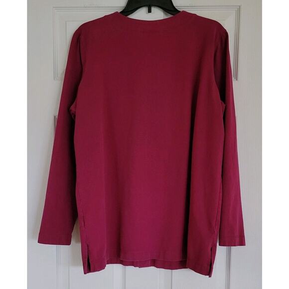 Denim & Co Womens Button Up Sweater Size XL Pink Cardigan Long Sleeve Stretch - Picture 2 of 4